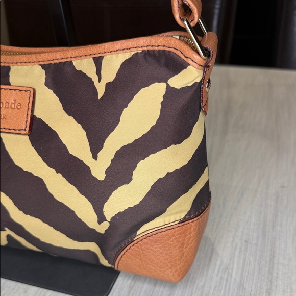 Kate Spade Zebra Print Brown and Tan Nylon Shoulder Bag - Picture 2 of 15